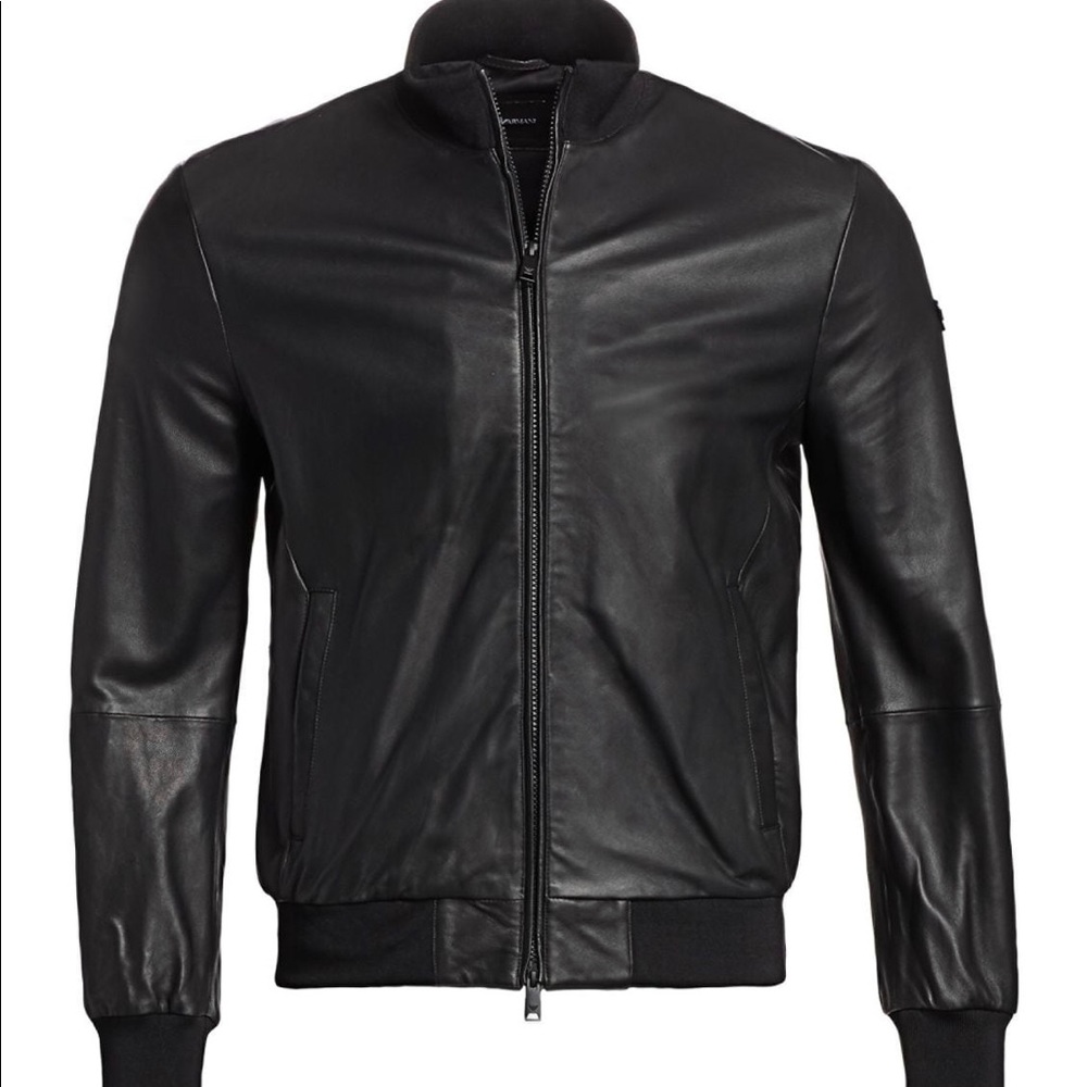 Armani Jeans men’s leather bomber jacket $800 new!